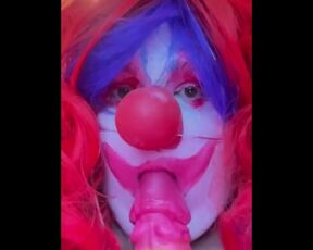 Fat fucking clown girl sucks bad dragon toy